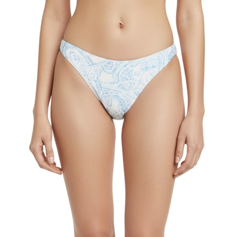 Faithfull The Brand Palmero Paisley Bikini Bottom Powder Blue NWT Women Size XL